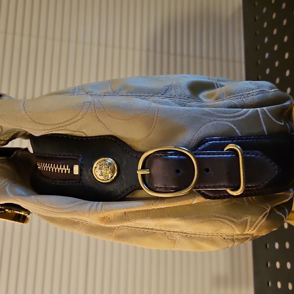 Coach Maggie Black and Gold Shoulder Bag - Picture 6 of 11